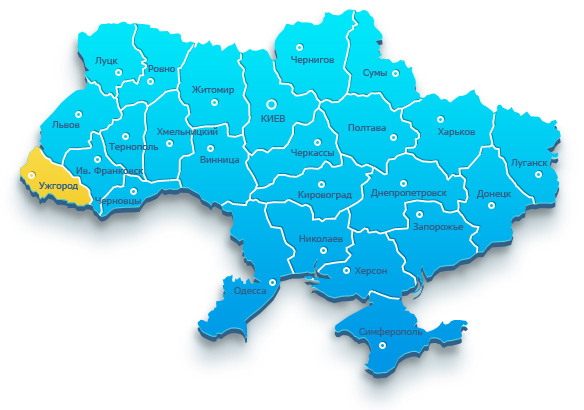 Карта Закарпатской области